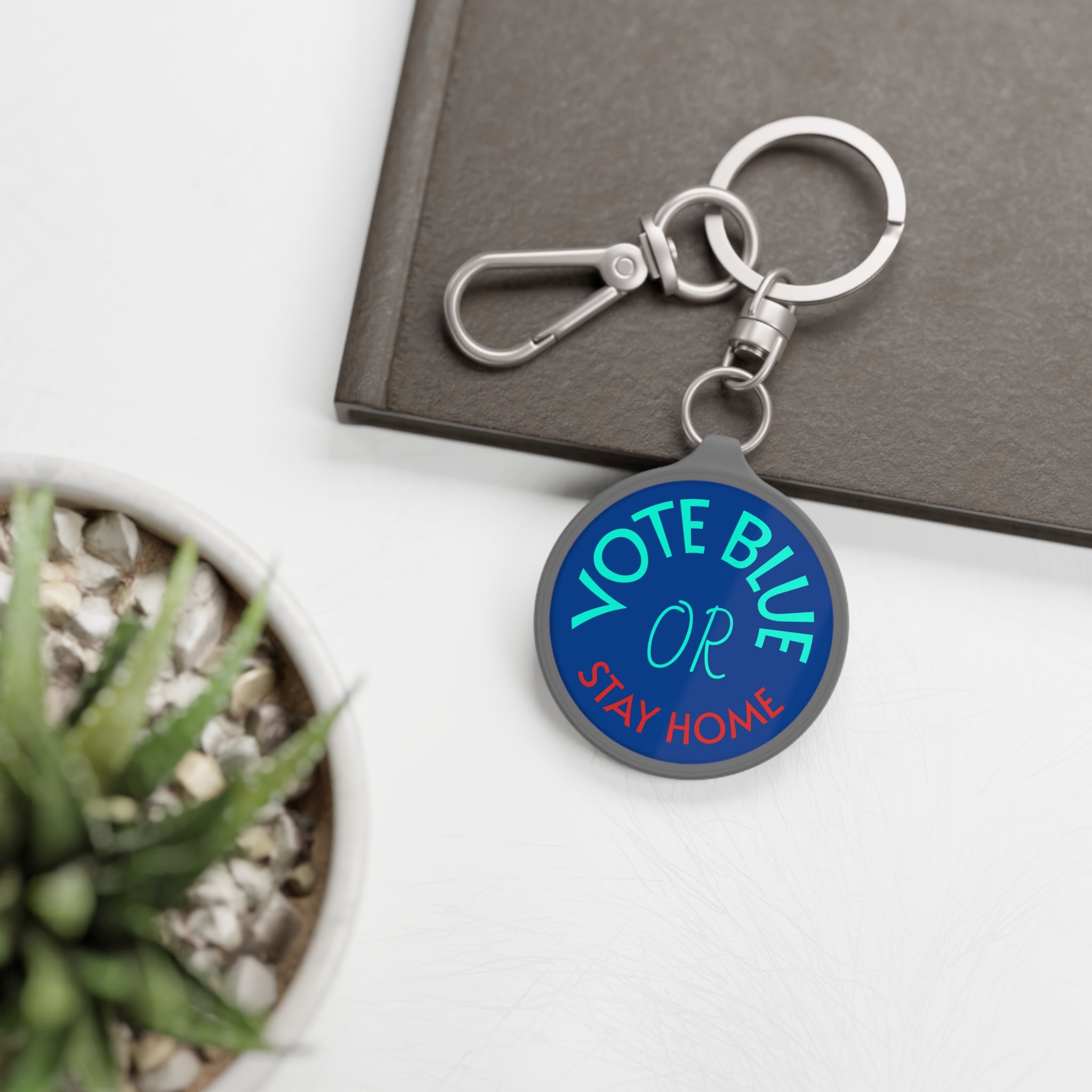 Vote Blue Keyring Tag - Political Activism Keychain, Election Gift, Democrat Support, Voter Reminder, Fundraiser Favor